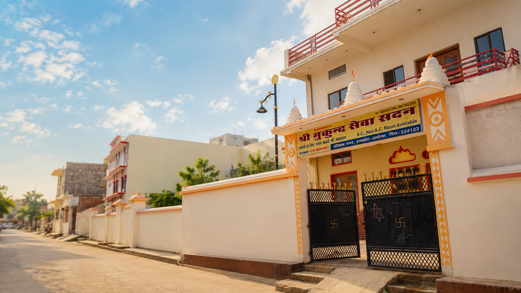 Prayer hall at Shri Mukund Seva Sadan Trust in Ayodhya